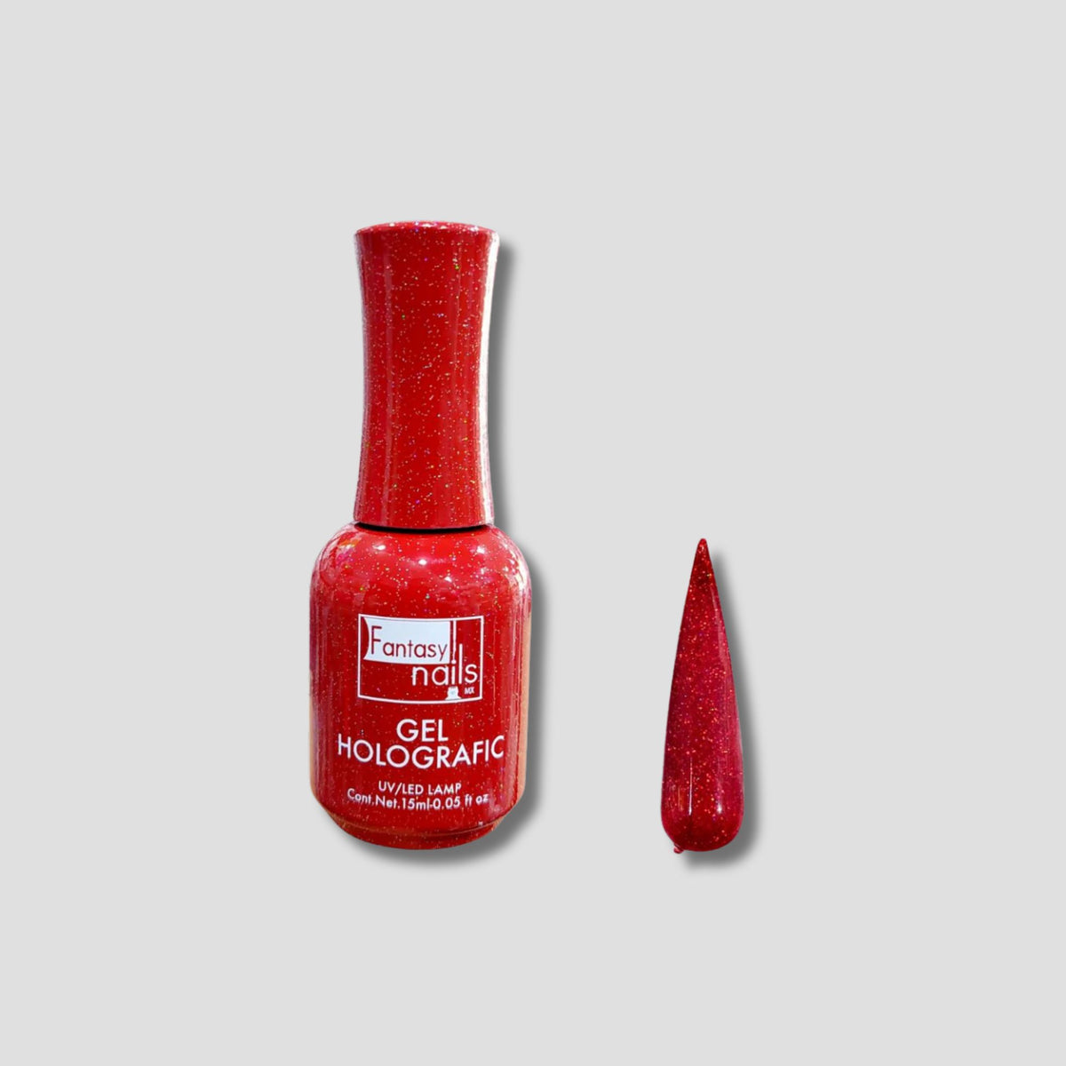 FANTASY NAILS GEL HOLOGRAFIC 03ROJO