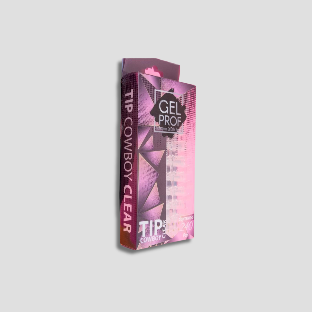 GEL PROF TIPS PUNTA DE COWBOY 200 PZS CLEAR