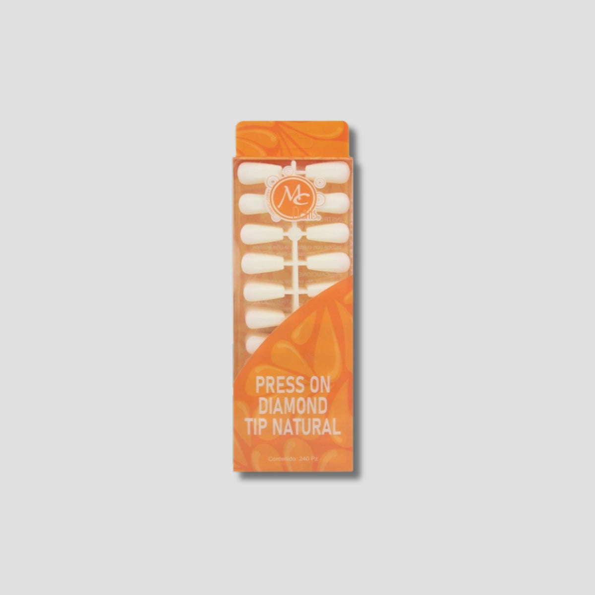 MC NAILS PRESS ON DIAMOND TIP NATURAL 24