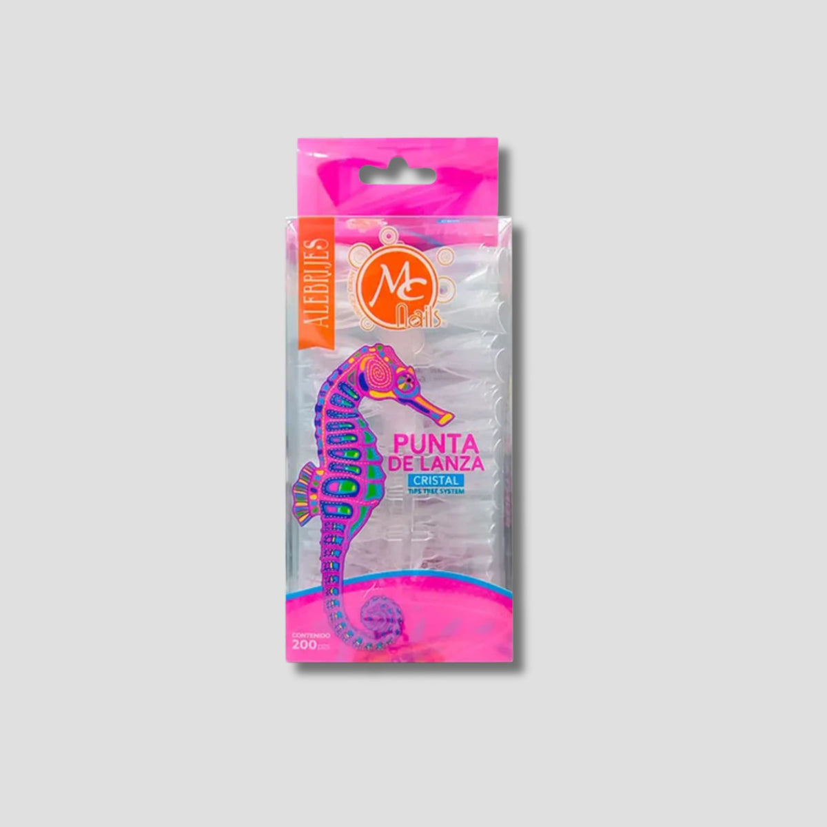 MC NAILS TIP 200PZ COLOR CRISTAL PUNTA DE LANZA
