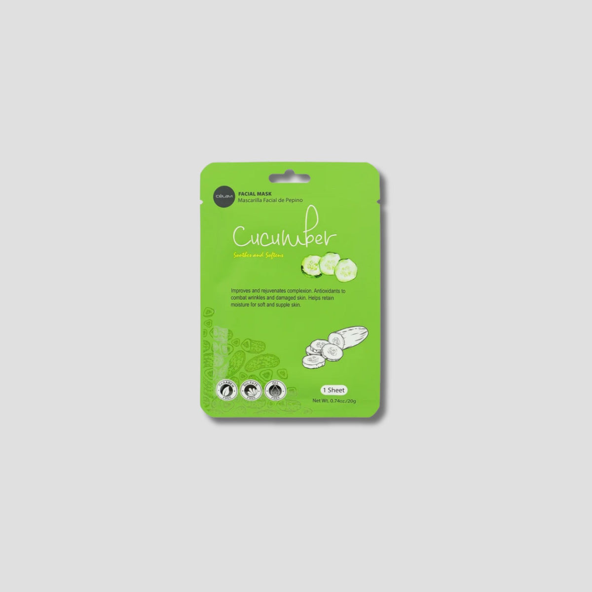 MK004 CELAVI MASCARILLA FACIAL MASKPACK PEPINO