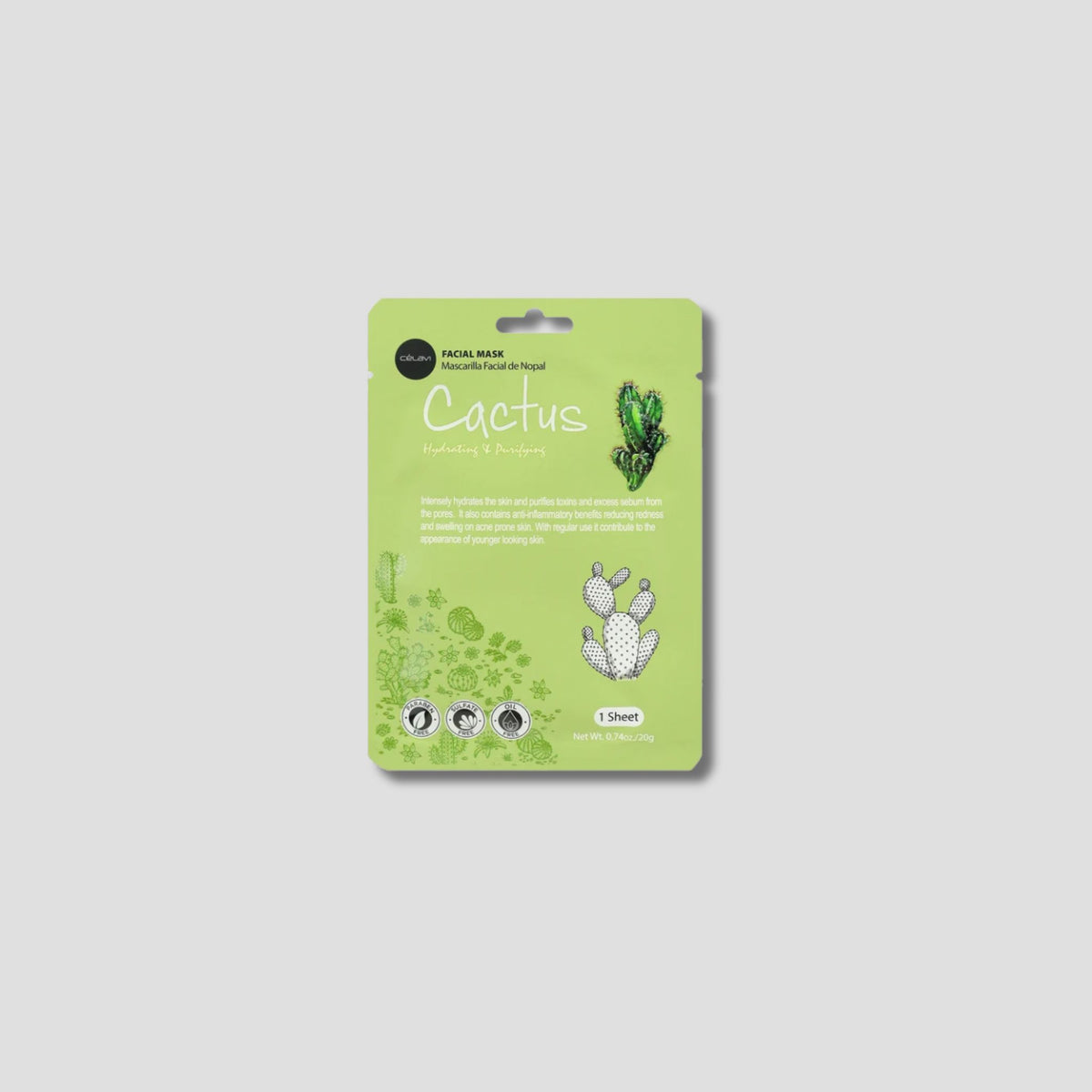 MK015 CELAVI MASCARILLA FACIAL MASKPACK CACTUS
