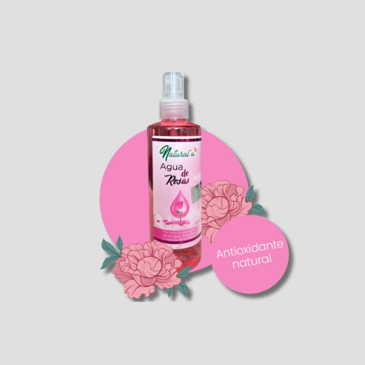 NATURAL"U AGUA DE ROSAS