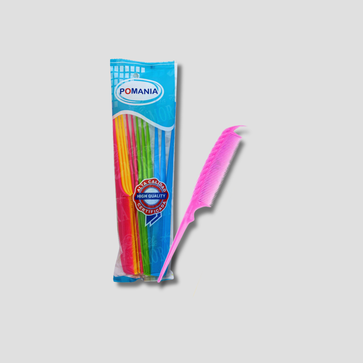 POMANIA PEINE DE COLITA CON GANCHO MOD ESTILISTA PAQ 12PZ