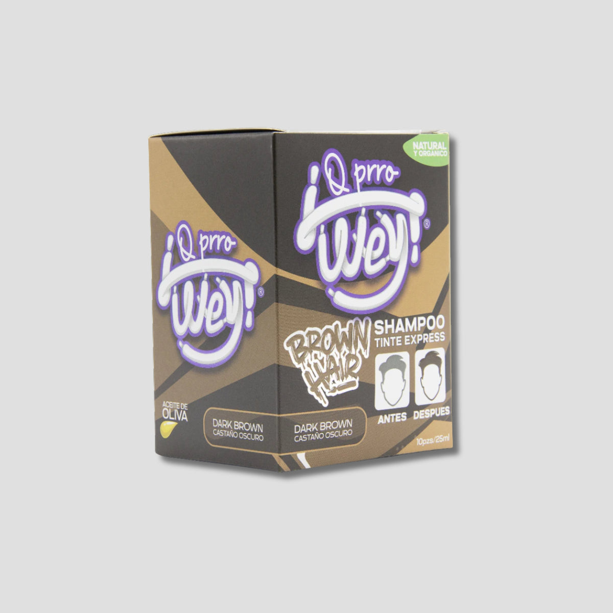 Q PRRO WEY SHAMPOO TINTE EXPRESS CAJA CON 10 PIEZAS COLOR CASTAÑO OSCURO