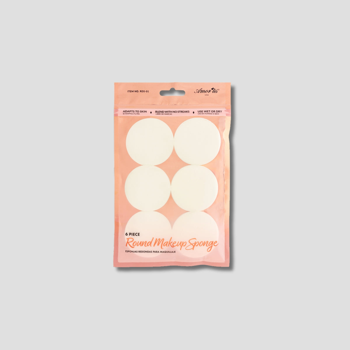 RDS01 AMORUS ESPONJA REDONDA 6 PIEZAS