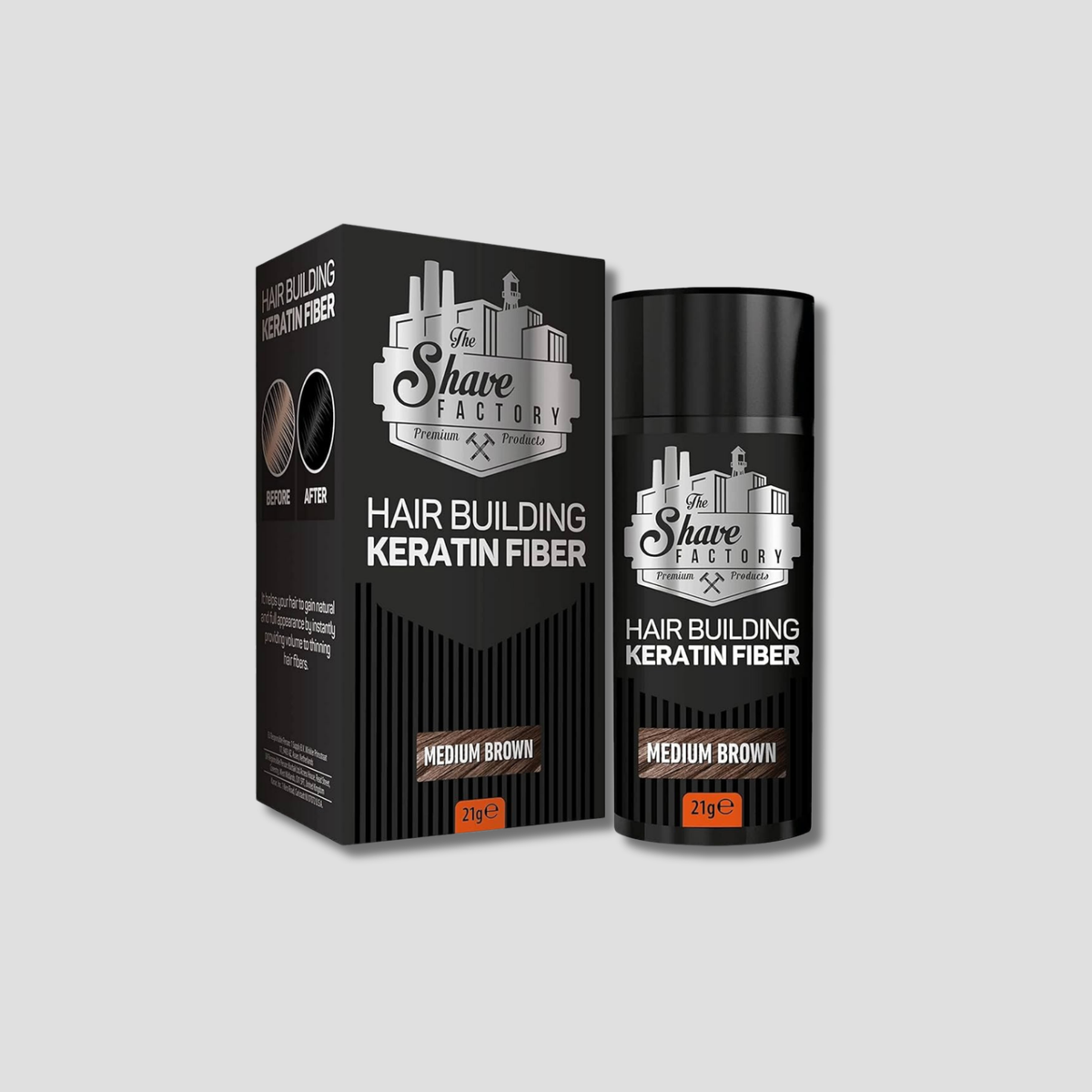 SHAVE FACTORY FIBRA KERATINA MEDIUM BROWN 21G