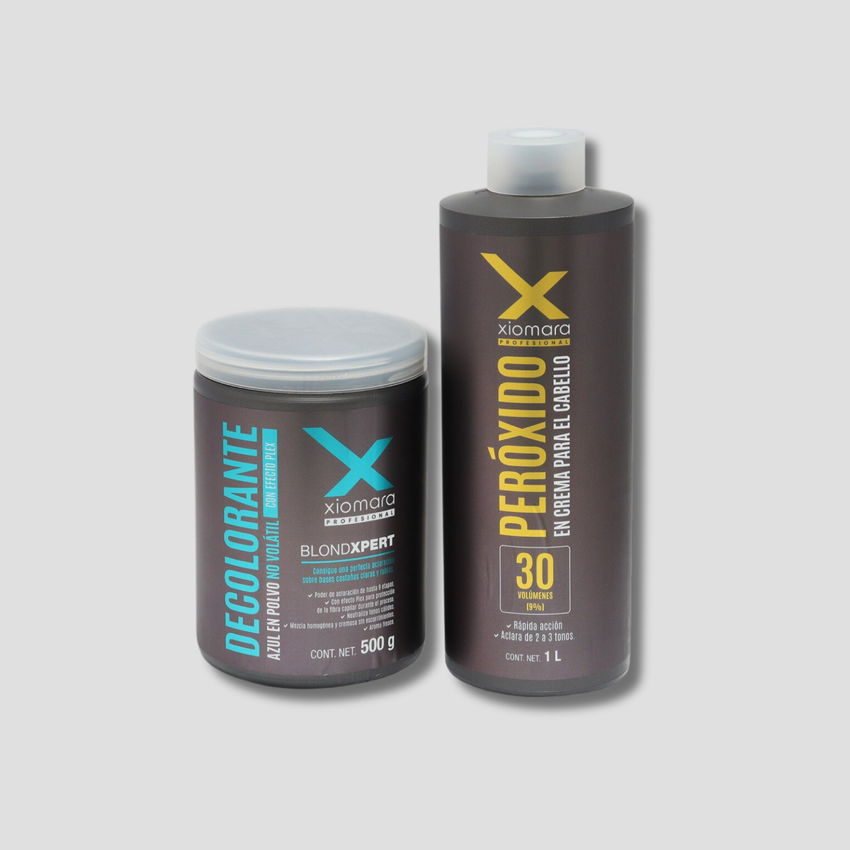 XIOMARA DECOLORANTE BLONDXPERT AZUL 500G MAS PEROXIDO DE 1LT 30VOL