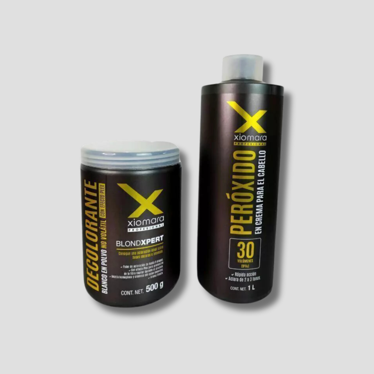 XIOMARA DECOLORANTE BLONDXPERT BLANCO 500G MAS PEROXIDO DE 1LT 30VOL