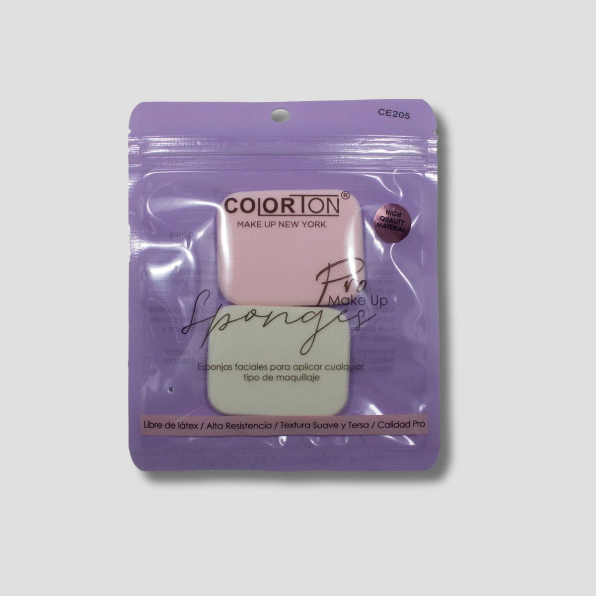 CE205 COLORTON ESPONJA COSMÉTICA CUADRADA 2 PZAS