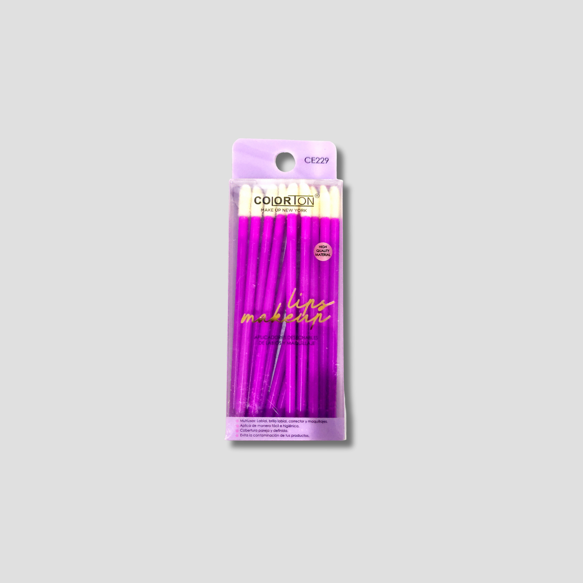 CE229 COLORTON APLICADORES PARA LABIOS Y MAQUILLAJE MULTIUSOS CON 12 PZAS