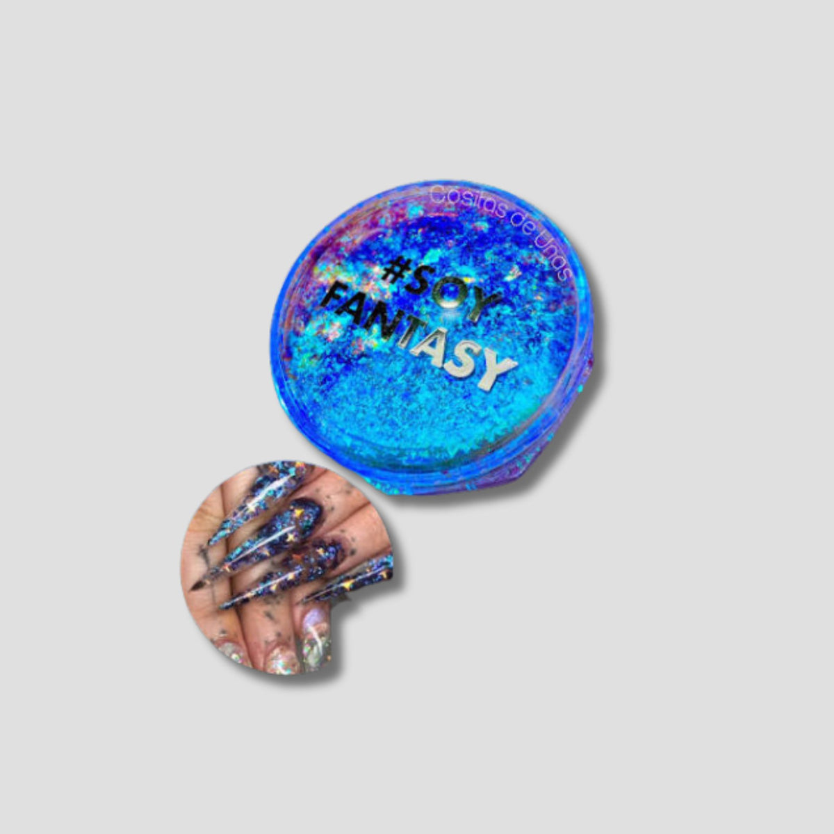 FANTASY NAILS EFECTO FLAKE AZUL