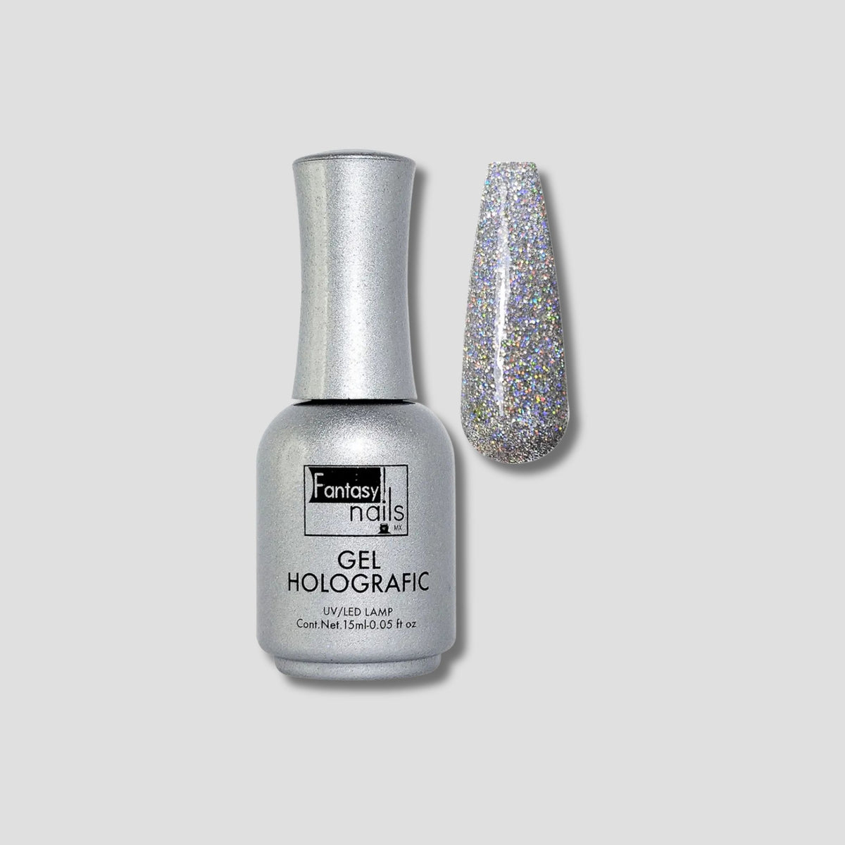 FANTASY NAILS GEL HOLOGRAFIC 01PLATA