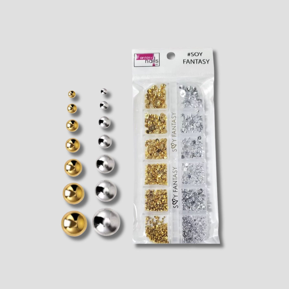 FANTASY NAILS DECORACION PERLA METAL