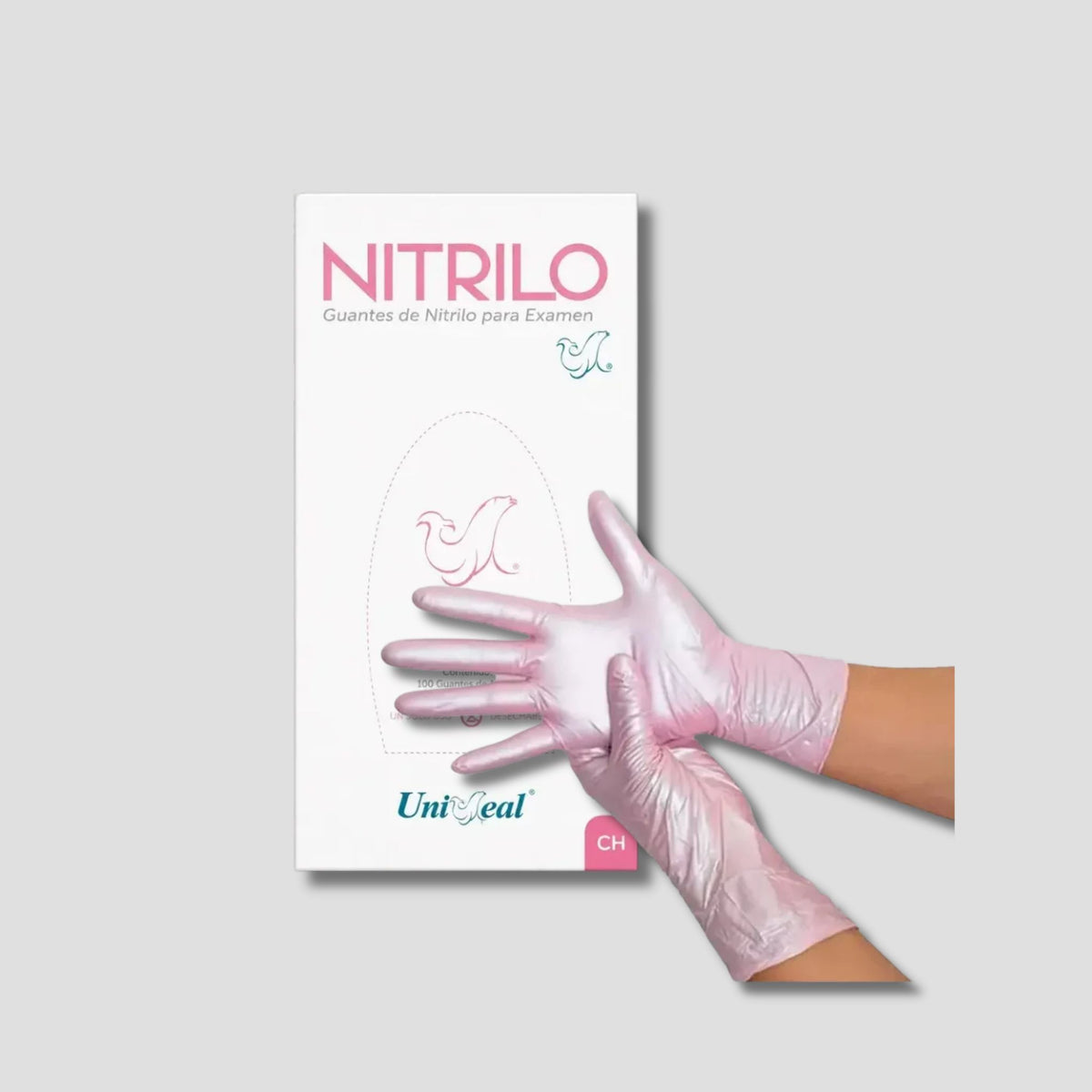 NITRILO CAJA DE GUANTES ROSA PASTEL CH