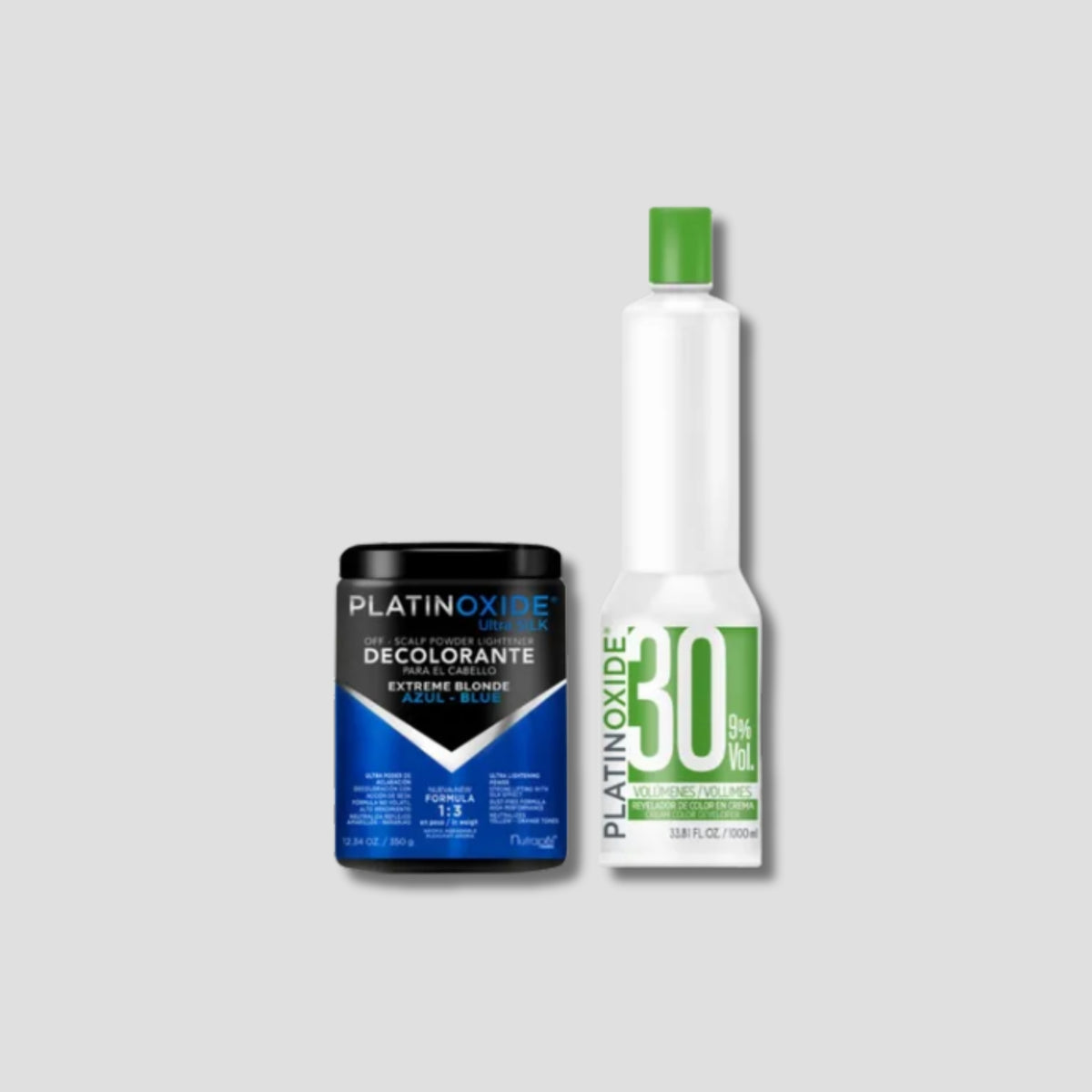 NUTRAPEL DECOLORANTE PLATINOXIDE AZUL 350 GR + PEROXIDO 30 VOL