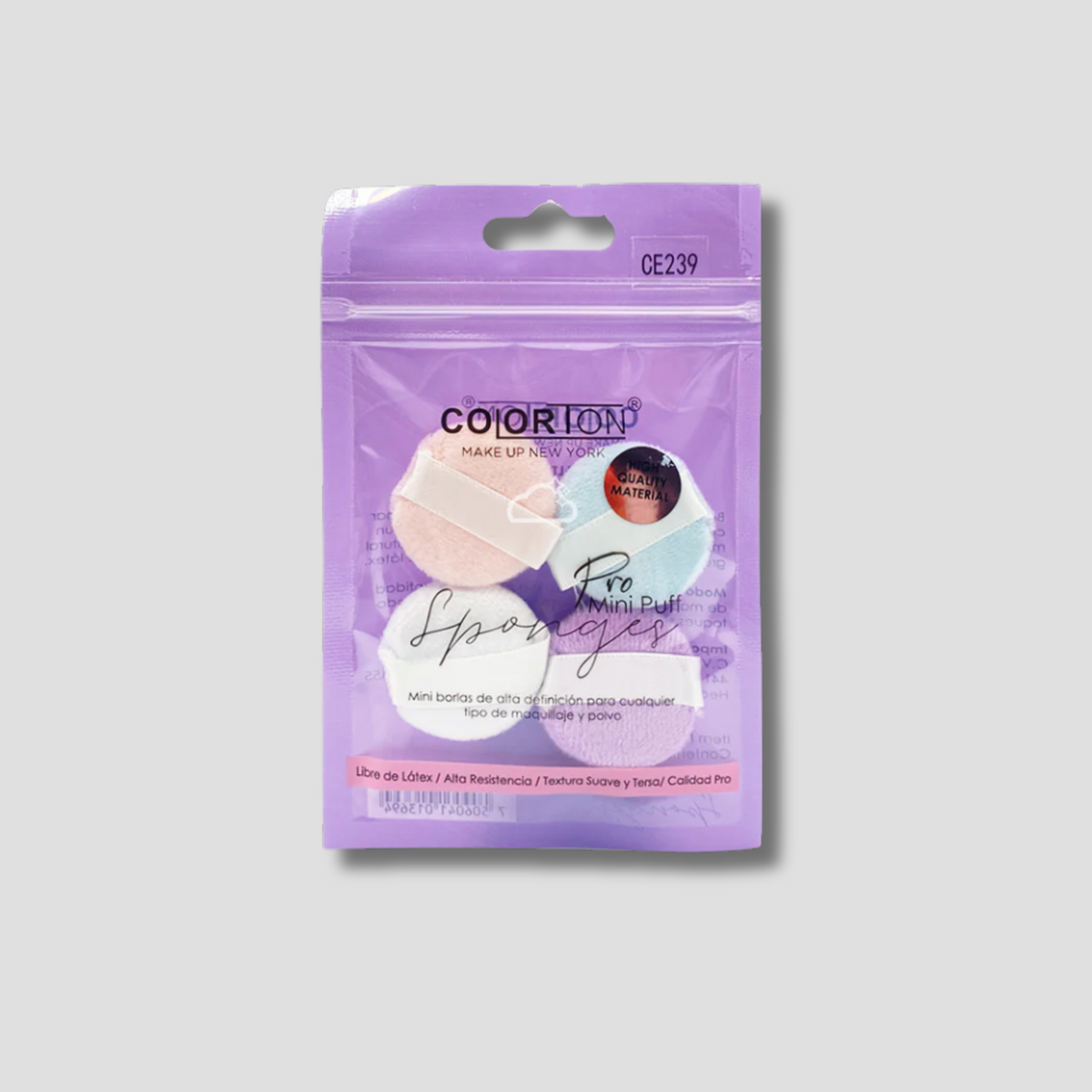CE239 COLORTON MINI BORLAS PARA MAQUILLAJE 4 PZAS