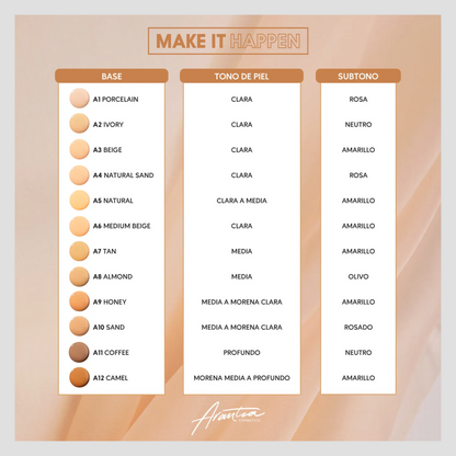 ARANTZA BASE DE MAQUILLAJE MAKE IT HAPPEN
